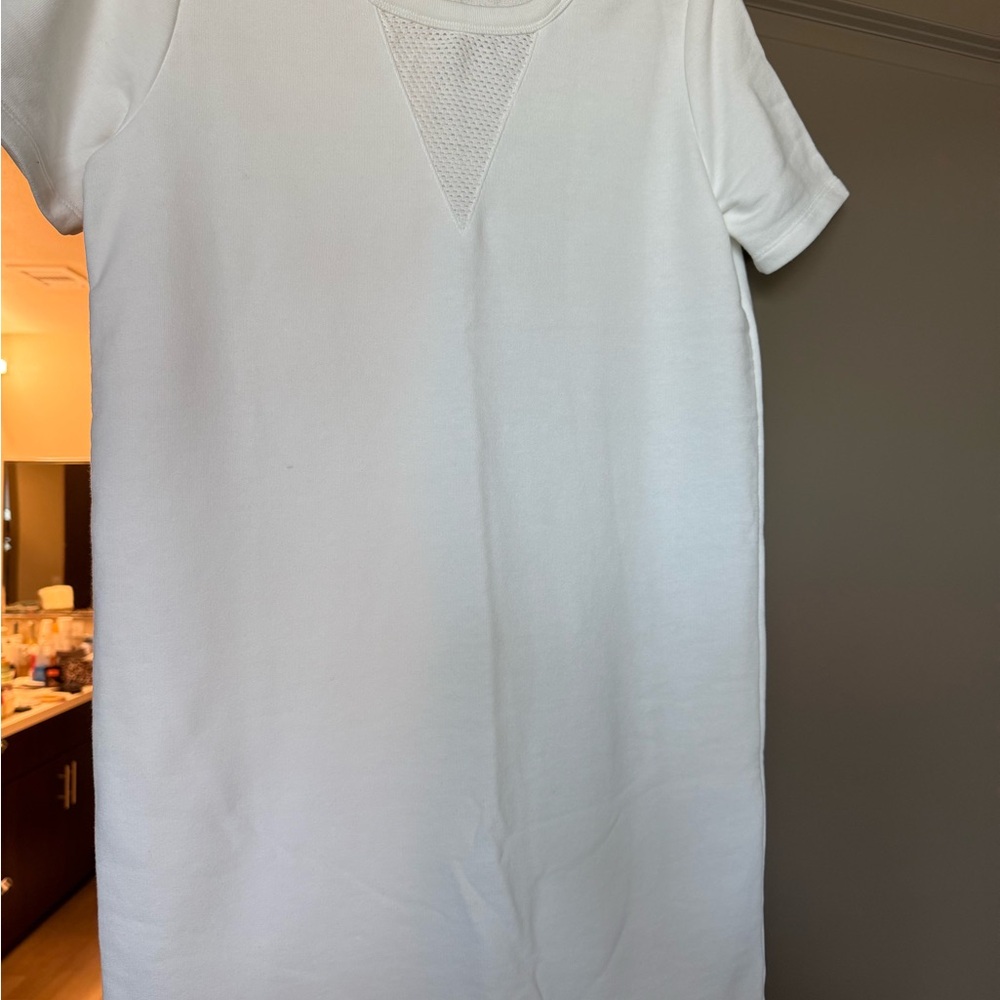 Scotch & Soda White Knit Tee Dress with Subtle Texture